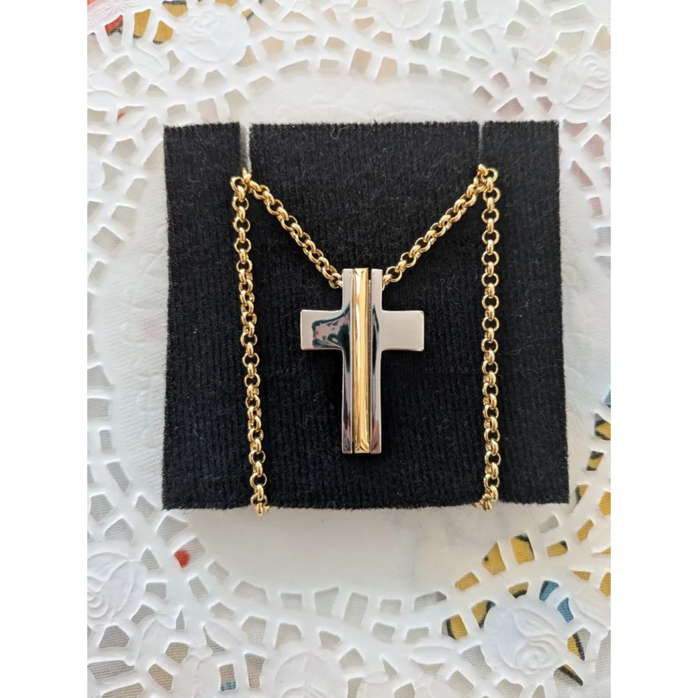 Unisex Benedetti Cross Necklace | Gold & Palladium-Plated | Made in Peru